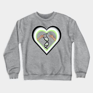 Agender Pride Flag Knitted DNA Heart Crewneck Sweatshirt